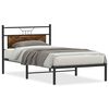 vidaXL Giroletto senza Materasso Rovere Fumo 100x190 cm in Truciolato