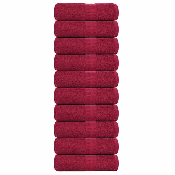 vidaXL Asciugamani FROGN 10 pz Bordeaux 30x30 cm 360 g/m²