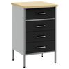 vidaXL Banco da lavoro con cassetto Nero e Grigio 50 x 55 x 85 cm