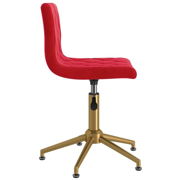 vidaXL Sedia da Pranzo Girevole Rosso Vino in Velluto