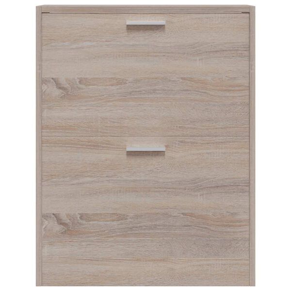 vidaXL Scarpiera in Legno Effetto Rovere con 2 Scomparti