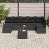 vidaXL Set di divani con cuscino 8 pcs Nero polyrattan