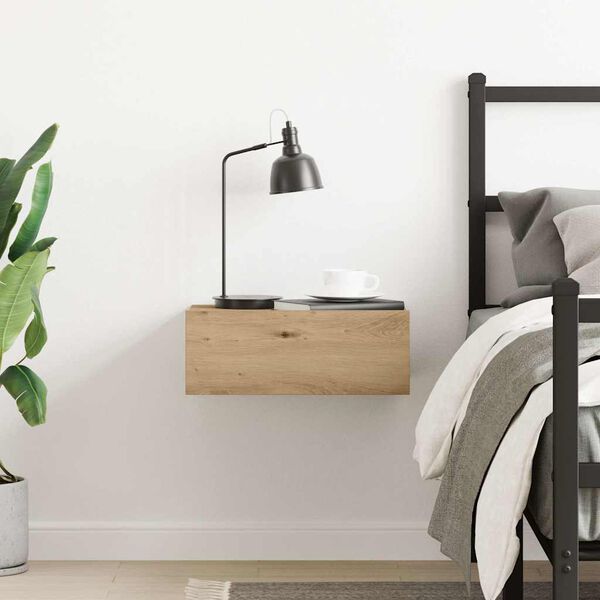 vidaXL Comodino Pensile Rovere Artigianale 40x32x15 cm in Truciolato