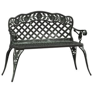 vidaXL Panchina da Giardino 108 cm in Alluminio Pressofuso Verde