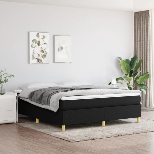 vidaXL Struttura Letto a Rete a Molle Nero 180x200 cm in Tessuto