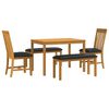 vidaXL Set da pranzo 5 pz Nero Legno di Quercia Massello