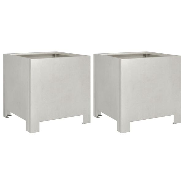 vidaXL Fioriere da Giardino 2 pz 30x30x30 cm in Acciaio Inossidabile