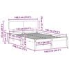 vidaXL Struttura del letto Naturale 135 x 190 cm Pino massello