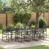 vidaXL Set da Pranzo per Giardino 9 pcs Nero