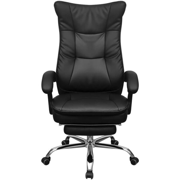 vidaXL Sedia Reclinabile da Ufficio Esecutivo con Poggiapiedi Nera