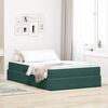 vidaXL Letto con contenitore e materasso Verde Scuro 120 x 200 cm