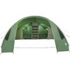 vidaXL Tenda a tunnel con tetto Verde e Bianco 700 x 590 x 215 cm