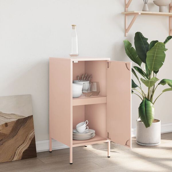 vidaXL Credenza Rosa 36x39x79 cm in Acciaio