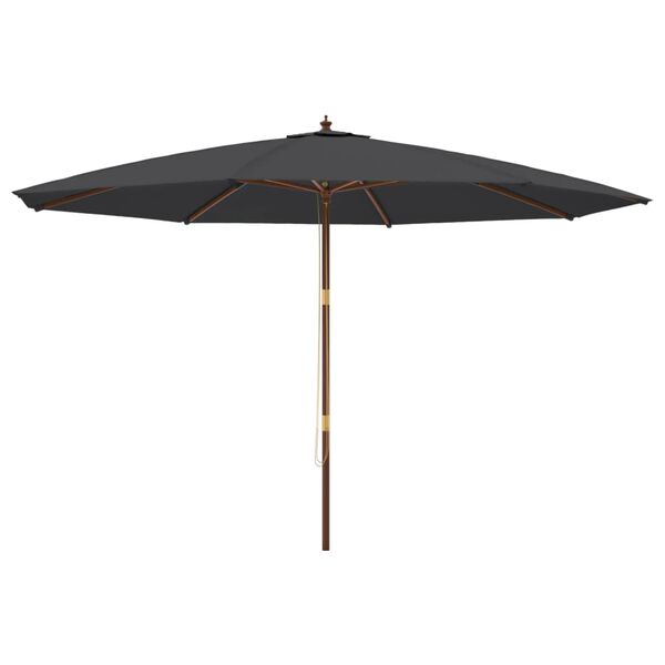 vidaXL Ombrellone da Giardino con Palo in Legno Nero 400x273 cm