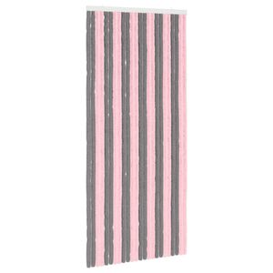 vidaXL Tenda per insetti in chenille Grigio Argento e Rosa