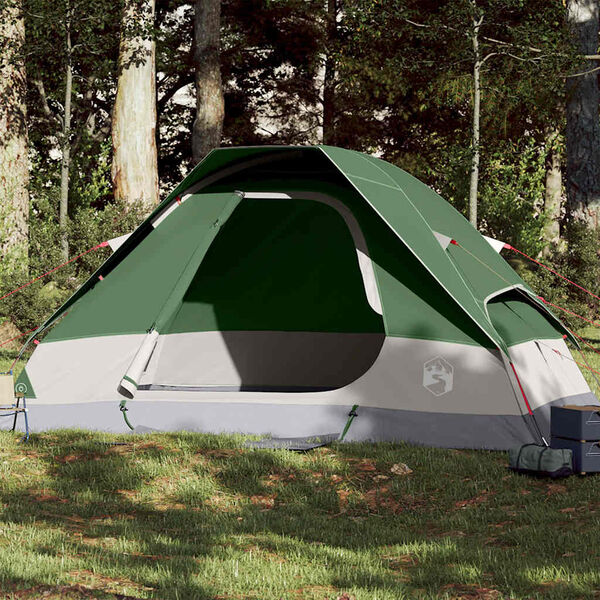vidaXL Tenda da Campeggio a Cupola per 2 Persone Verde Impermeabile