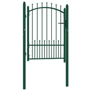 vidaXL Cancello per Recinzione con Punte in Acciaio 104x109,5 cm Verde
