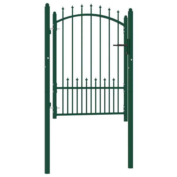vidaXL Cancello per Recinzione con Punte in Acciaio 104x109,5 cm Verde