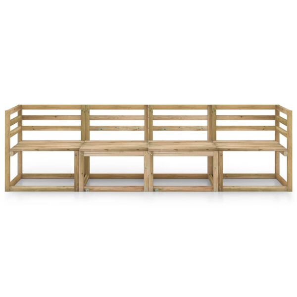 vidaXL Divano da Giardino a 4 Posti Legno di Pino Impregnato Verde