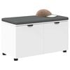 vidaXL Panca per ingresso con cuscino con porta Bianco 80 x 46 x 46 cm