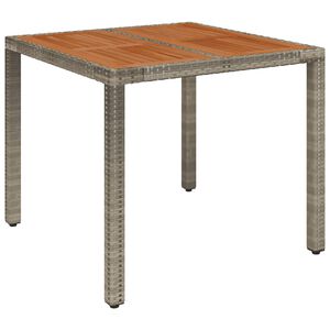 vidaXL Tavolo da Giardino Piano in Legno Grigio 90x90x75 cm Polyrattan