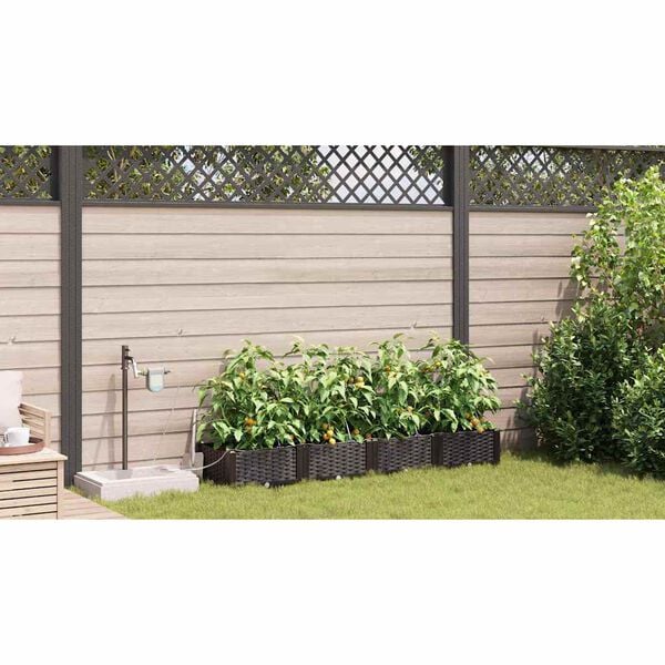 vidaXL Vasi da giardino Nero 120 x 40 x 126 cm Acciaio