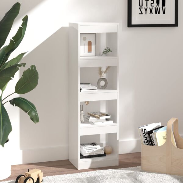 vidaXL Libreria/Divisorio Bianco Lucido 40x30x135 cm