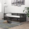 vidaXL Divano Letto con Materasso 90x200 cm Nero in Legno di Pino