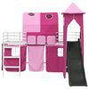 vidaXL Struttura del letto loft per bambini Bianco e Rosa 100 x 200 cm