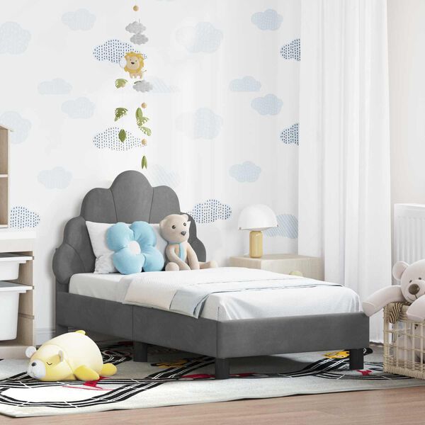 vidaXL Struttura letto per bambini con testata Grigio scuro