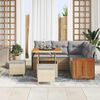 vidaXL Set Divano da Giardino 9 pcs Beige e Grigio Chiaro polyrattan