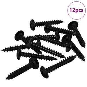 vidaXL Chiodo autofilettante 12 pcs Nero 4 x 25 mm Acciaio