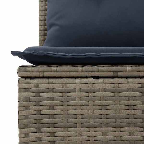 vidaXL Set Divani da Giardino 11 pz con Cuscini in Polyrattan Grigio