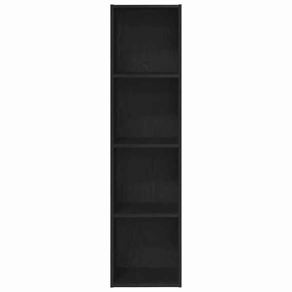 vidaXL Armadio per Libri con lo scaffale Rovere Nero 143 x 30 x 36 cm