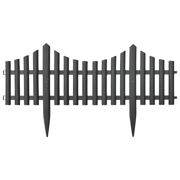 vidaXL Bordi per Prato 17 pz Antracite 10 m in PP