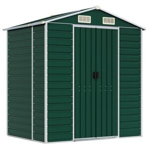 vidaXL Capanno da Giardino Verde 191x130x198 cm in Acciaio Zincato