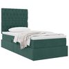 vidaXL Letto con contenitore e materasso Verde Scuro 90 x 200 cm