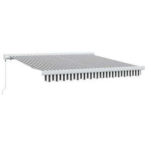 vidaXL Tenda da Sole Antracite e Bianca 3x2,5 m Tessuto e Alluminio