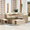 vidaXL Set Divano da Giardino con cuscino 8 pcs beige e panna