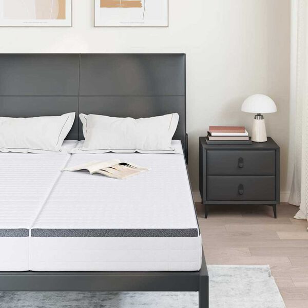 vidaXL Materasso 2 pcs Bianco e Grigio 70 x 200 cm Molla Bonell