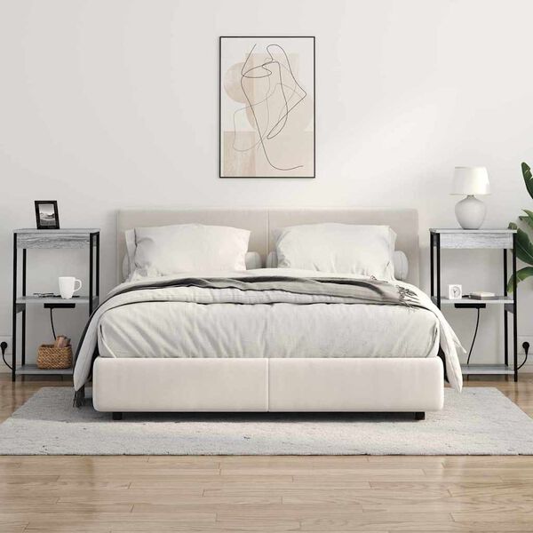 vidaXL Armadio da Notte con lo scaffale Grigio Sonoma 41 x 31 x 76 cm