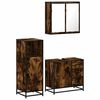 vidaXL Set Mobili da Bagno 3 pz Rovere Fumo in Legno Multistrato