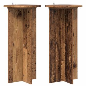 vidaXL Supporto per piante 2 pcs Legno antico 40 x 40 x 80 cm