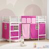 vidaXL Struttura del Letto Loft per Bambini con Tendine Bianco e Rosa