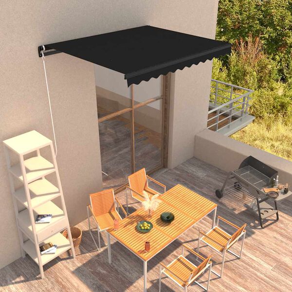 vidaXL Tenda da Sole Retrattile Manuale 350x250 cm Antracite
