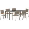 vidaXL Set da Pranzo per Giardino 7 pz Grigio polyrattan