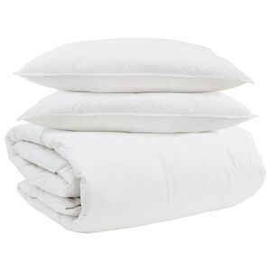 vidaXL Set di Piumoni con cuscino 3 pz Bianco Piuma d'anatra