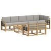vidaXL Set di divani da esterno 9 pz Bianco e Grigio Chiaro