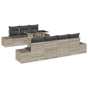 vidaXL Set Divano da Giardino 8 pz Grigio chiaro e grigio scuro