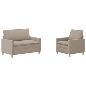 vidaXL Set di divani 2 pz Grigio Chiaro Tessuto